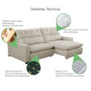 Ver imagem 6 de Sofa Retratil Reclinavel 2 Lugares 220cm Veludo Andreia Bege