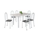 Ver imagem 2 de Conjunto de Mesa Tubular 140cm X 75cm Tampo em Vidro com 6 Cadeiras Iris B