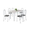 Conjunto de Mesa Tubular 140cm X 75cm Tampo em Vidro com 6 Cadeiras Iris B - 2