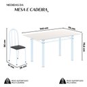 Ver imagem 5 de Conjunto de Mesa Tubular 140cm x 75cm Tampo em Vidro com 6 Cadeiras Iris B Branco/Preto Liso