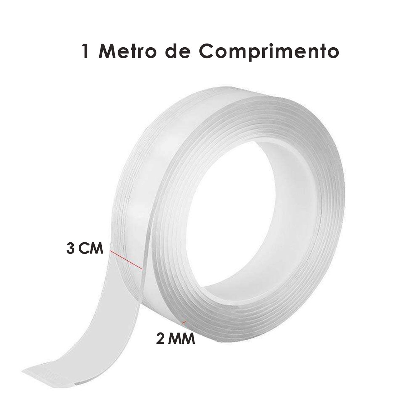 Fita Mágica Adesiva Dupla Face Multiuso 1 Metro - 2