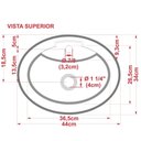 Ver imagem 3 de Cuba Pia De Apoio Para Banheiro Oval Ox 43 C08 Cinza