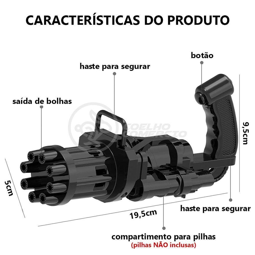 Máquina Elétrica Tiktok Lança Bolhas Preto - 5