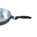 Ver imagem 2 de Frigideira Funda Alumínio Fundido Nº 24 Tampa de Vidro Grafite Cava