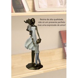Estatua Escultura Amor Dia Das Mães Mãe e Dois Filhos - 4