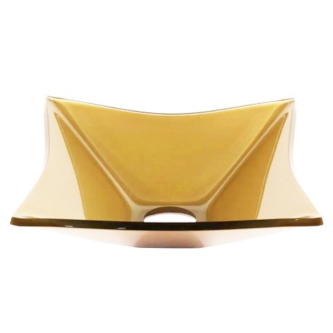 CUBA DE VIDRO QUADRADA 31CM DOURADO REAL