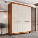 Ver imagem 1 de Roupeiro Solteiro Lisboa 4 Portas 4 Gavetas 161x214cm Freijó/Creme 240842