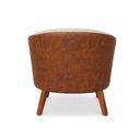 Ver imagem 7 de Poltrona Sala Decorativa Kit 2 Stella Pé Madeira Trapézio Castanho Sintético Pu Nozes/bouclê Bege D0