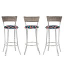 Ver imagem 1 de Kit com 3 Banquetas em Alumínio, Fibra Sintética e Tecido Impermeável Tc Zanutto Capuccino