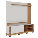 Ver imagem 2 de Painel Home Tv 75 Pol com 2 Portas 182x187cm Jurerê Off White Freijó