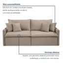 Ver imagem 6 de Sofá Cama Retrátil e Reclinável 3 Lugares Bouclé Bege Windson 200cm Yescasa