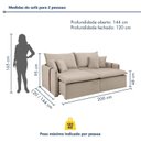 Ver imagem 3 de Sofá Cama Retrátil e Reclinável 3 Lugares Bouclé Bege Windson 200cm Yescasa