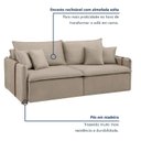 Ver imagem 4 de Sofá Cama Retrátil e Reclinável 3 Lugares Bouclé Bege Windson 200cm Yescasa