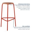 Ver imagem 7 de Kit 4 Banquetas para Cozinha com Base de Aço Cumbuca Vermelho/Marrome