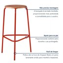 Ver imagem 6 de Kit 4 Banquetas para Cozinha com Base de Aço Cumbuca Vermelho/Marrome