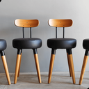 Ver imagem 4 de Banqueta Baixa 2un Encosto Ergonomico P/ Cozinhas Pé Palito Bancos Ilhas Bancadas Madeira