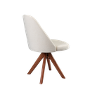 Ver imagem 2 de Cadeira Mariana com Base Giratória de Madeira Maciça Tecido Linho Bege