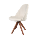 Ver imagem 1 de Cadeira Mariana com Base Giratória de Madeira Maciça Tecido Linho Bege