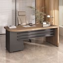 Ver imagem 2 de Mesa Tamburato com Gavetas Ld - Nogal/preto 6126