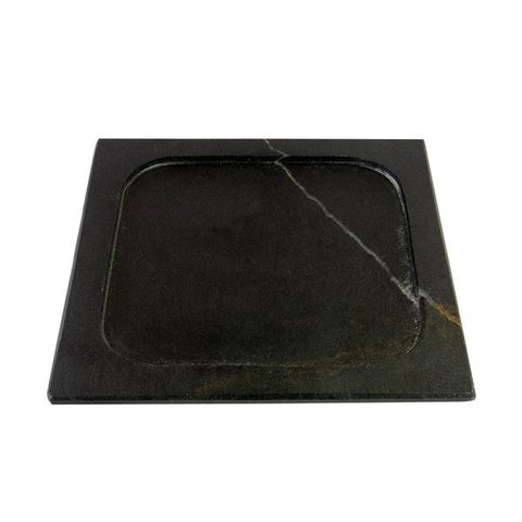 Prato Quadrado e Duas Cumbucas com Suporte de Madeira 25x25cm