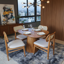 Ver imagem 3 de Mesa de Jantar Orgânica 4 Lugares Madeira Maciça e MDF Yescasa Marrom