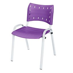 Cadeira Iso Base Branco Escola, Escritório Violeta - 2