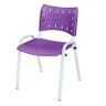 Cadeira Iso Base Branco Escola, Escritório Violeta - 2