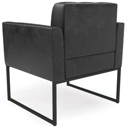 Poltrona Base Industrial Preto Kit 2 Ana Sintético Pu Preto - Ibiza - 7