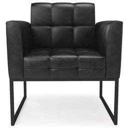 Poltrona Base Industrial Preto Kit 2 Ana Sintético Pu Preto - Ibiza - 6