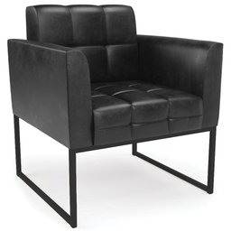 Poltrona Base Industrial Preto Kit 2 Ana Sintético Pu Preto - Ibiza - 8