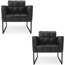 Ver imagem 1 de Poltrona Base Industrial Preto Kit 2 Ana Sintético Pu Preto - Ibiza