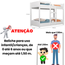 Ver imagem 4 de Beliche Flora com 2 Colchões Infantil D18 150x70x10 Impermeável Cor Branco
