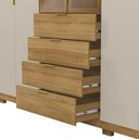 Ver imagem 3 de Guarda Roupa Casal MDF Vidro Reflecta 6 Portas 4 Gavetas Dubai Ouro - Nature/Fendi