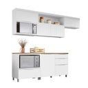 Ver mais imagens de Cozinha Modulada 5 Peças 4 Portas 4 Gavetas Ripado Marquesa 100 Mdf