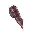 Ver imagem 1 de Fita Decorativa Xadrez Vermelho com Dourado Ft953