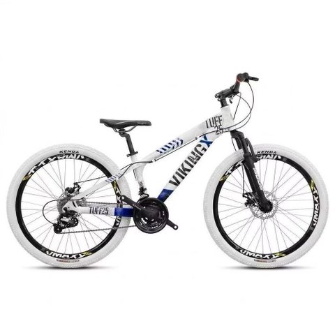 Bicicleta TUFF25 Aro 26 Quadro de Alumínio 21 Velocidades Viking-X Branco Azul