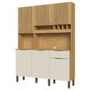 Ver imagem 1 de Cozinha Compacta Moscato 6 Portas 1 Gaveta 100% Mdf Amêndoa/off White - Rio Doce