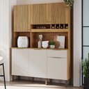 Ver imagem 2 de Cozinha Compacta Moscato 6 Portas 1 Gaveta 100% Mdf Amêndoa/off White - Rio Doce
