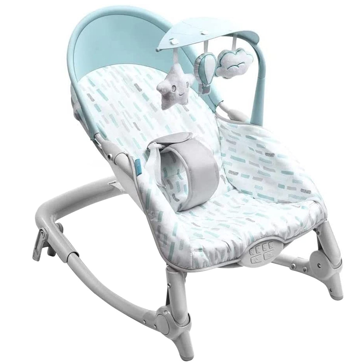 Cadeira Descanso e Balanço 2em1 Bebê Até 18Kg Musical e Vibração Brinquedos Spice Azul