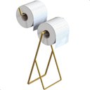 Ver imagem 3 de Porta Papel Higiênico Suporte de Chão Duplo Dourado Seul