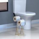 Ver mais imagens de Porta Papel Higiênico Suporte de Chão Duplo Dourado Seul