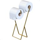 Ver imagem 2 de Porta Papel Higiênico Suporte de Chão Duplo Dourado Seul