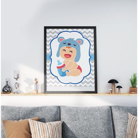 Quadro Decorativo Moldura Preta 30x40cm Baby