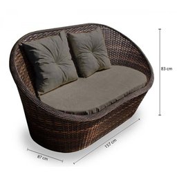 Conjunto de Sofá Fibra Sintética Bola - 1 Sofá 2 L + 2 Poltronas + 1 Mesa Centro - Tecido Duna Fendi - 2