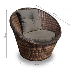 Conjunto de Sofá Fibra Sintética Bola - 1 Sofá 2 L + 2 Poltronas + 1 Mesa Centro - Tecido Duna Fendi - 3