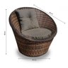 Conjunto de Sofá Fibra Sintética Bola - 1 Sofá 2 L + 2 Poltronas + 1 Mesa Centro - Tecido Duna Fendi - 3