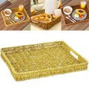 Ver imagem 2 de Bandeja Organizadora Retangular Vime Servir Café Temperos Bege 35x25cm