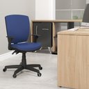 Ver imagem 2 de Kit 03 Cadeiras de Escritório Diretor Office Base Giratória Preto Alta Flexi P03 Vinil azul -