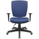 Ver imagem 6 de Kit 03 Cadeiras de Escritório Diretor Office Base Giratória Preto Alta Flexi P03 Vinil azul -