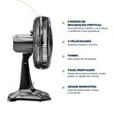 Ver imagem 5 de Ventilador de Mesa Britânia Bvt301 60w Maxx Force Preto 110v